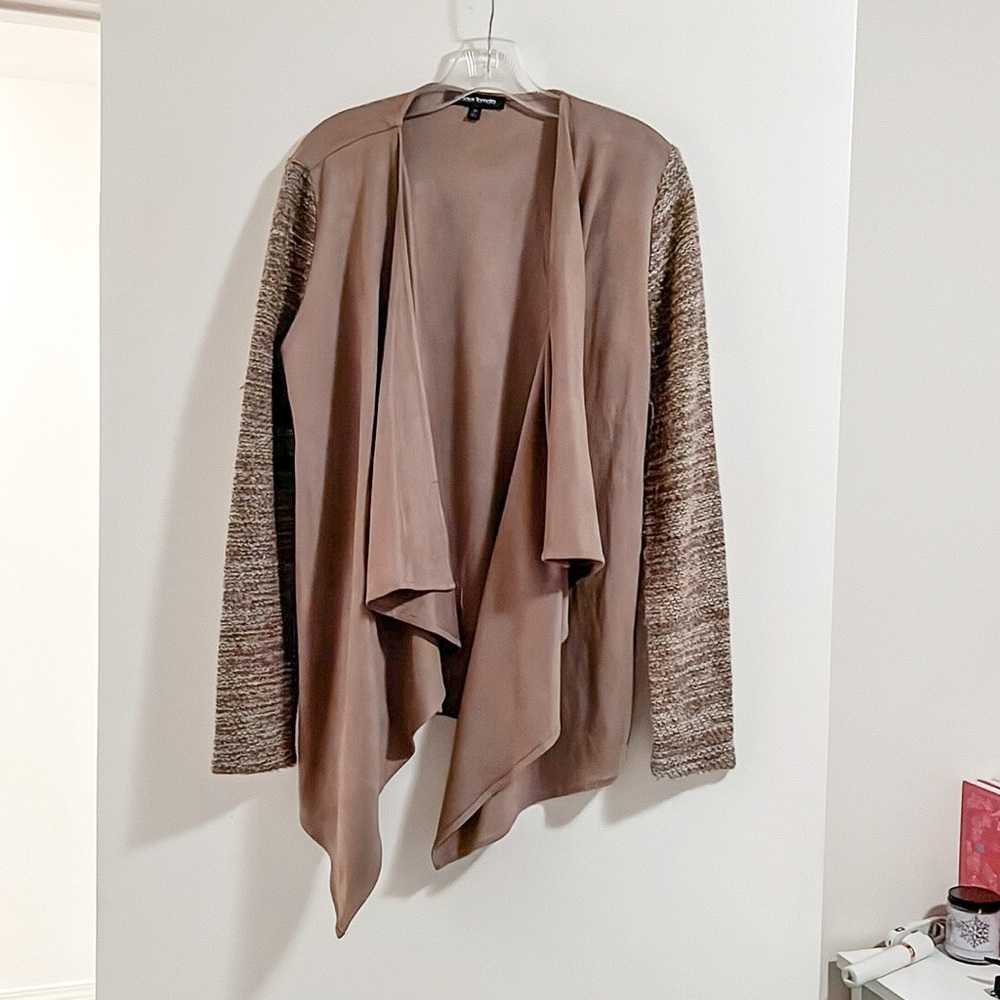 Tan suede cardigan. EUC